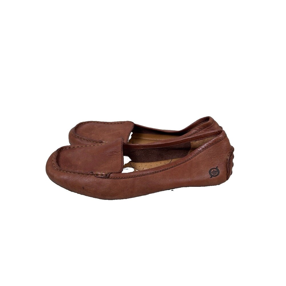 Born Suede Driving Moccasins Women’s 7.5M Brown Leather Driver Loafers Comfort